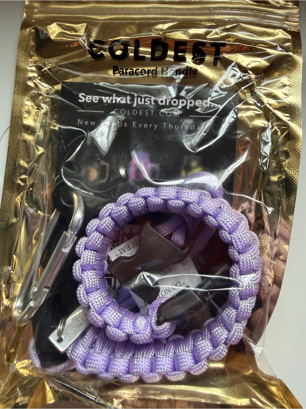 Lavender Paracord Handle - for the context water bottle